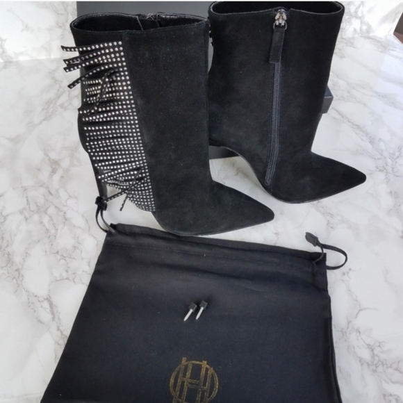 House of Harlow 1960 Black Suede Asher Bootie Size 7.5 - Picture 6 of 10